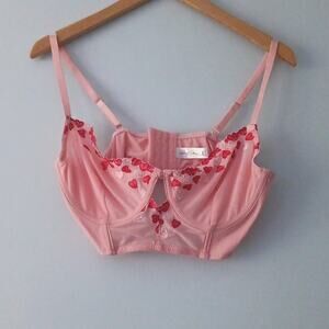 Marilyn Monroe Pink Bra Red Heart Accents Adjustable Straps Women’s 38C